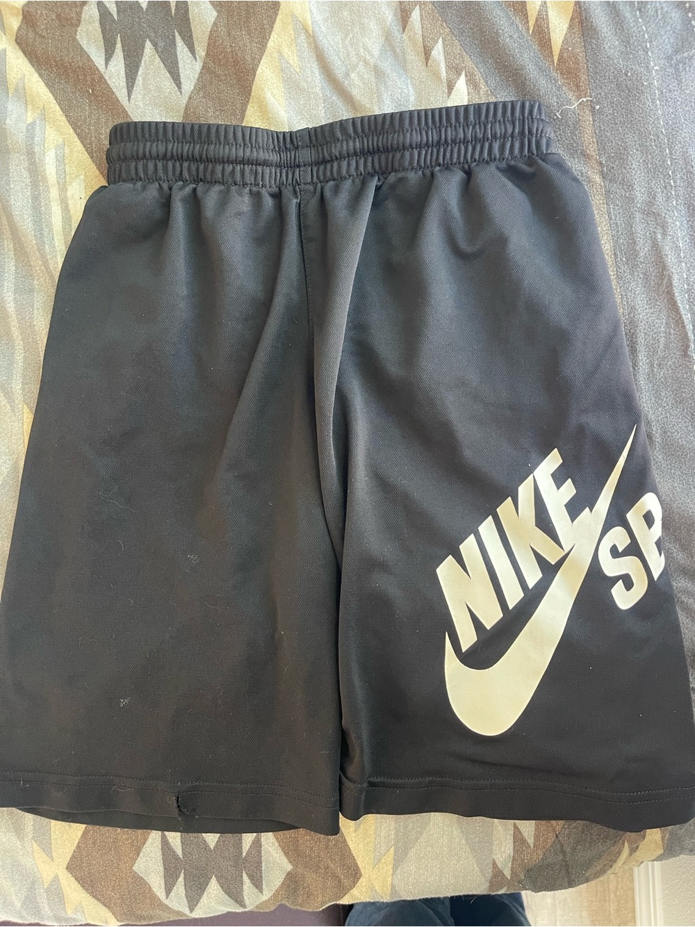 Nike Black Athletic Shorts with White Swoosh
